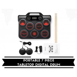 Portable 7 Piece Tabletop Digital Drum