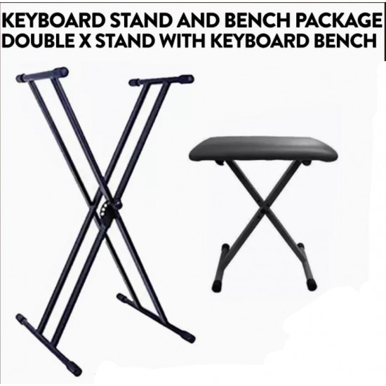 Keyboard Stand & Bench Package Double x Stand with Keyboard Bench