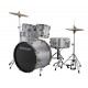 Accent Fuse 5-Piece Drums Set w/Hardware+Throne+Cymbal, Black Sparkle