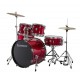 Accent Fuse 5-Piece Drums Set w/Hardware+Throne+Cymbal, Black Sparkle
